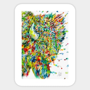 BISON - watercolor portrait .3 Sticker